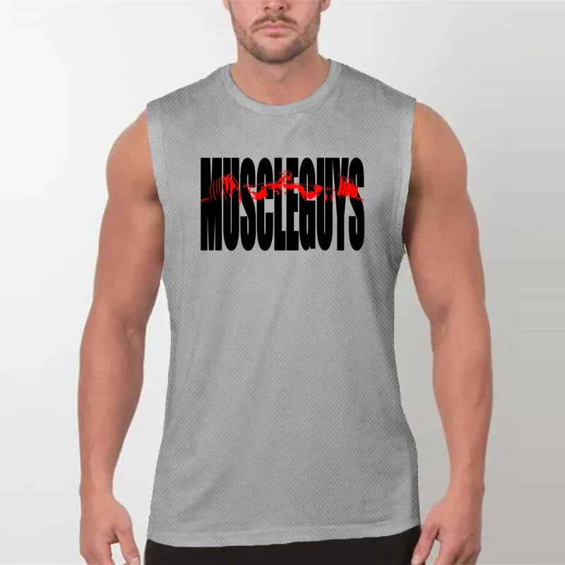 Comfortable Singlets Mesh Clothing Quick Dry Breathable Bodybuilding Vest