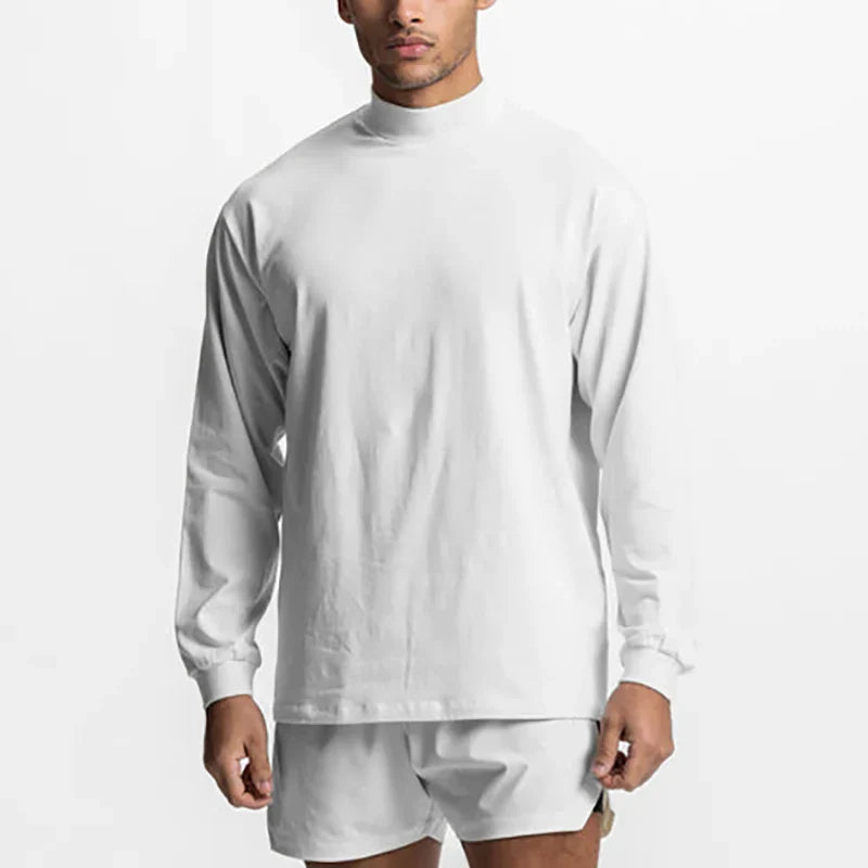 Oversized Breathable Fitness High-collar Long Sleeve Tshirt