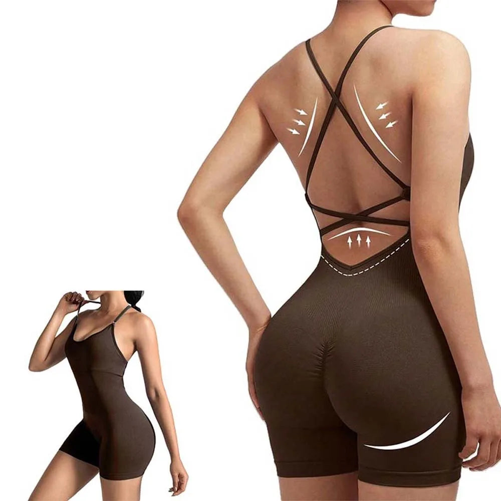 Fitness Leggings Women Yoga Bodysuit Shorts Lift Butt Slim Fit Women Jumpsuit Sportswear High Waist Breathable Sports Underwear