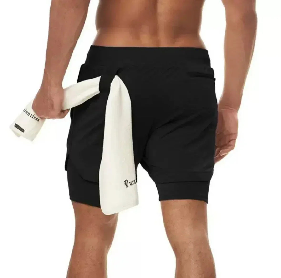 2025New Men Running Shorts Gym Sports Shorts 2 In 1 Quick Dry Workout Training Gym Fitness Jogging Short Pants Summer Men Shorts