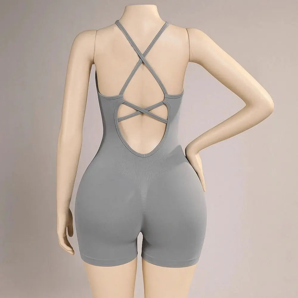 Fitness Leggings Women Yoga Bodysuit Shorts Lift Butt Slim Fit Women Jumpsuit Sportswear High Waist Breathable Sports Underwear