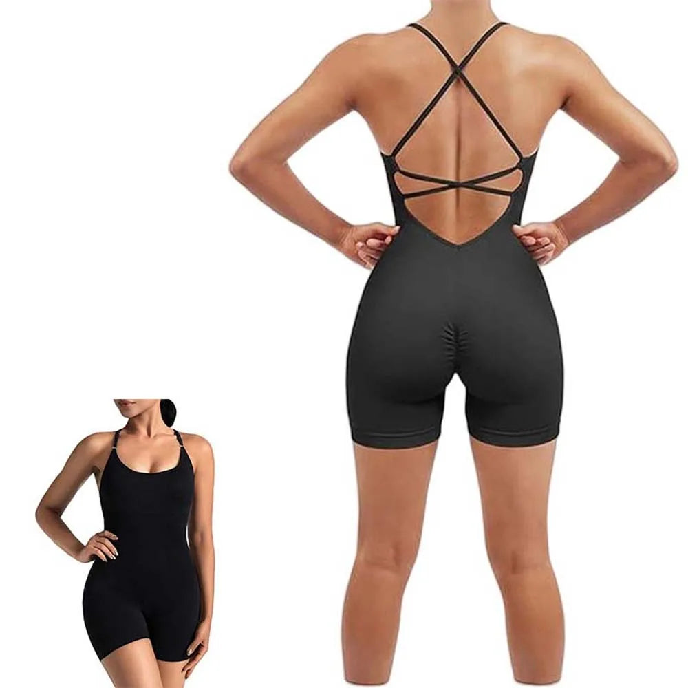 Fitness Leggings Women Yoga Bodysuit Shorts Lift Butt Slim Fit Women Jumpsuit Sportswear High Waist Breathable Sports Underwear