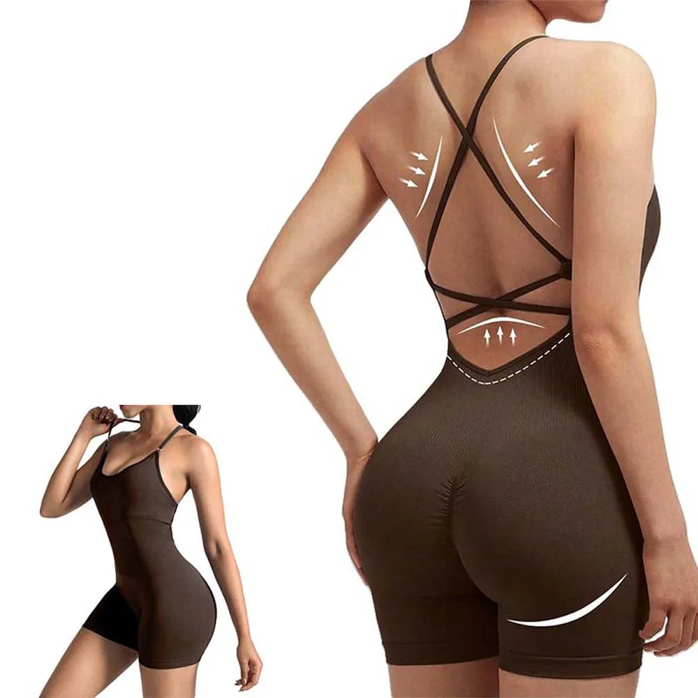 Fitness Leggings Women Yoga Bodysuit Shorts Lift Butt Slim Fit Women Jumpsuit Sportswear High Waist Breathable Sports Underwear