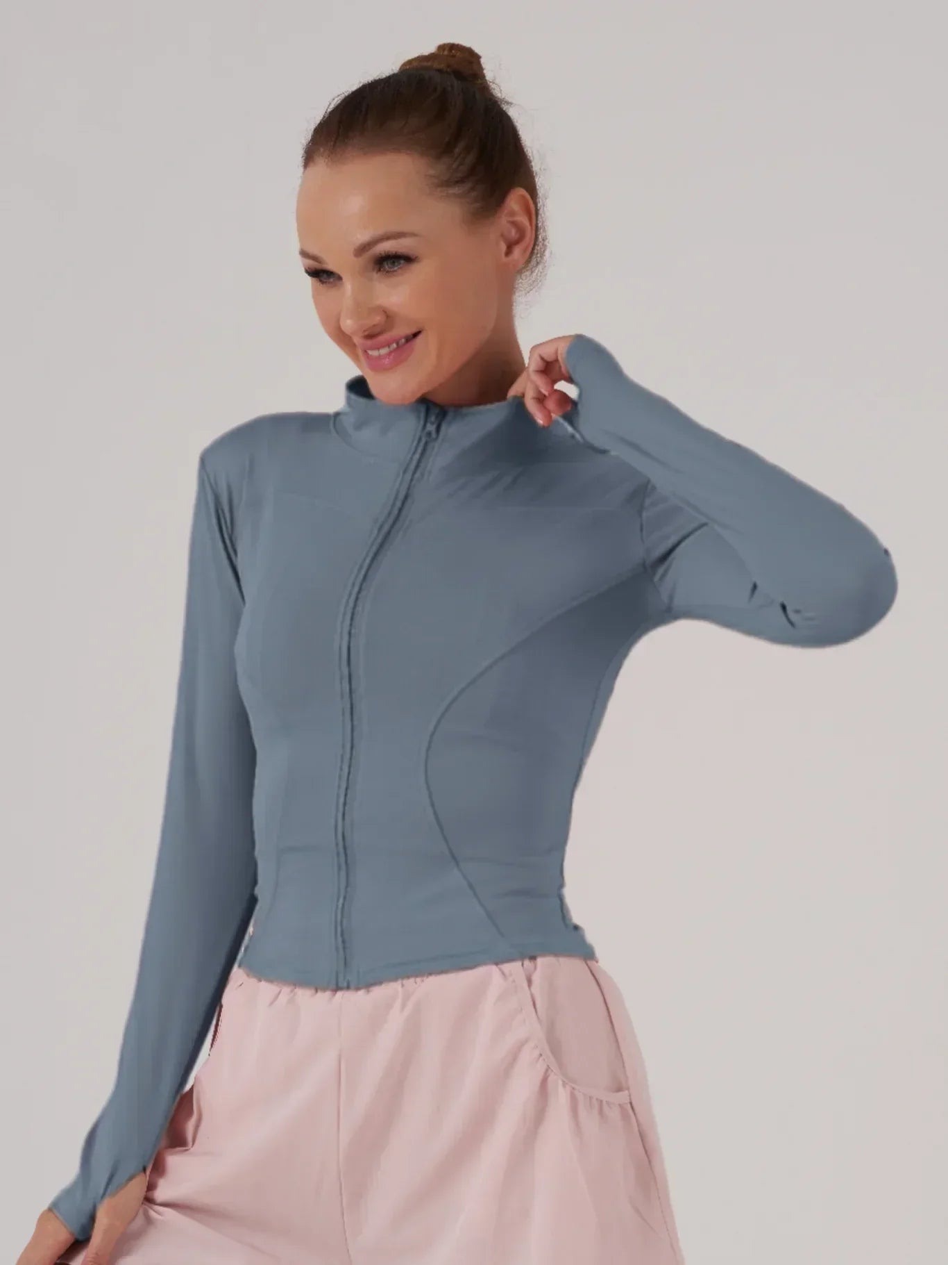 Fitfemme Sports Jacket Women Zip Fitness Yoga Shirt Winter Warm Gym Top Activewear Running Coats Workout Clothes For Cycling