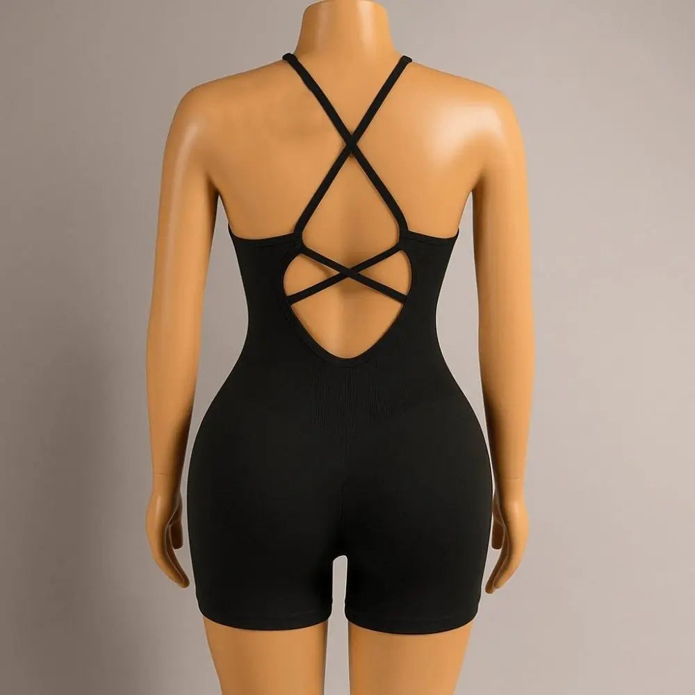 Fitness Leggings Women Yoga Bodysuit Shorts Lift Butt Slim Fit Women Jumpsuit Sportswear High Waist Breathable Sports Underwear