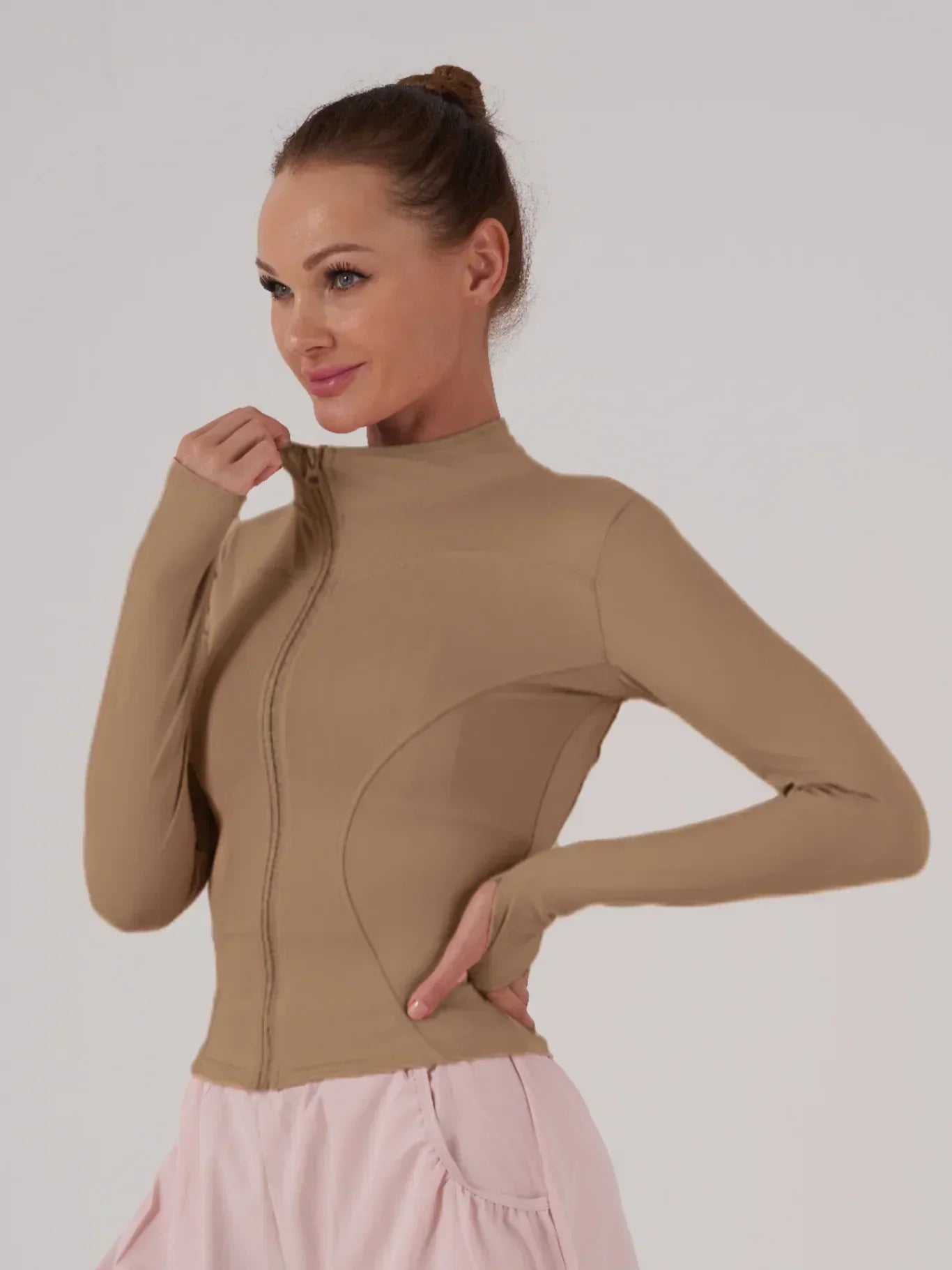 Fitfemme Sports Jacket Women Zip Fitness Yoga Shirt Winter Warm Gym Top Activewear Running Coats Workout Clothes For Cycling