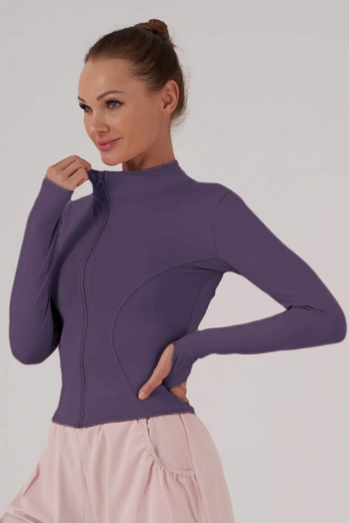 Fitfemme Sports Jacket Women Zip Fitness Yoga Shirt Winter Warm Gym Top Activewear Running Coats Workout Clothes For Cycling