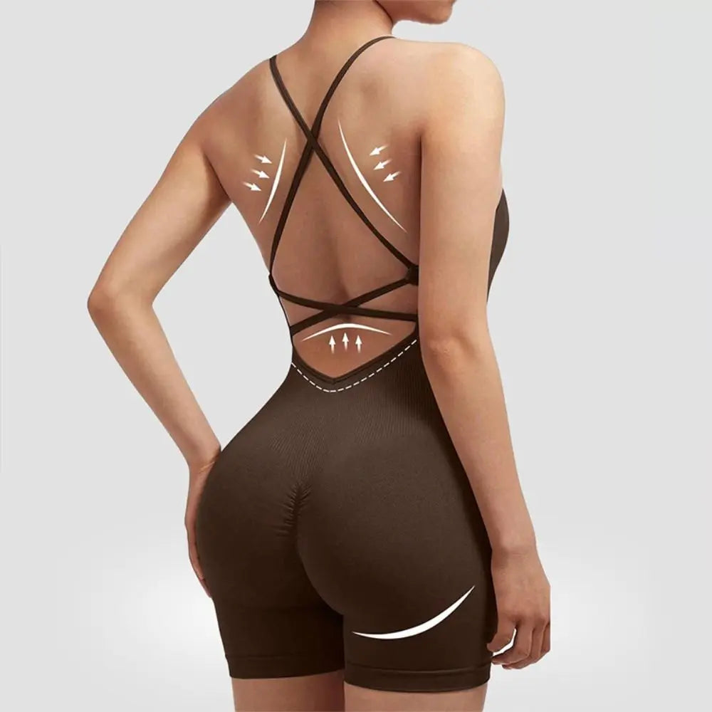 Fitness Leggings Women Yoga Bodysuit Shorts Lift Butt Slim Fit Women Jumpsuit Sportswear High Waist Breathable Sports Underwear