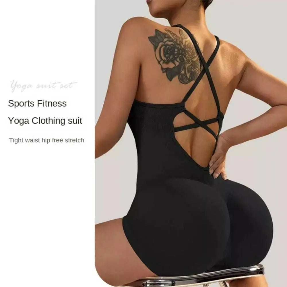 Fitness Leggings Women Yoga Bodysuit Shorts Lift Butt Slim Fit Women Jumpsuit Sportswear High Waist Breathable Sports Underwear