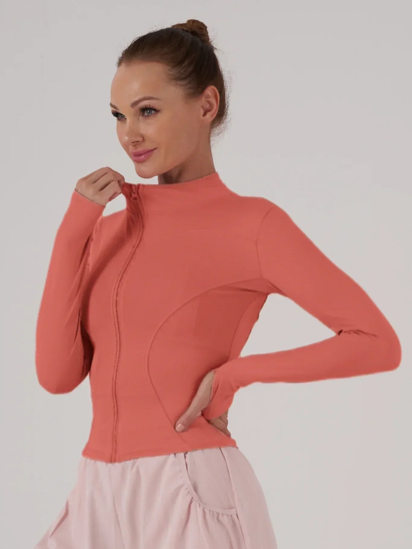 Fitfemme Sports Jacket Women Zip Fitness Yoga Shirt Winter Warm Gym Top Activewear Running Coats Workout Clothes For Cycling