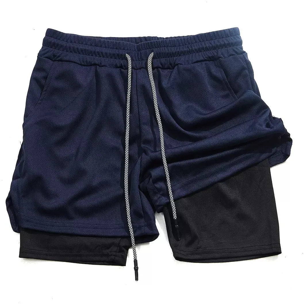2025New Men Running Shorts Gym Sports Shorts 2 In 1 Quick Dry Workout Training Gym Fitness Jogging Short Pants Summer Men Shorts
