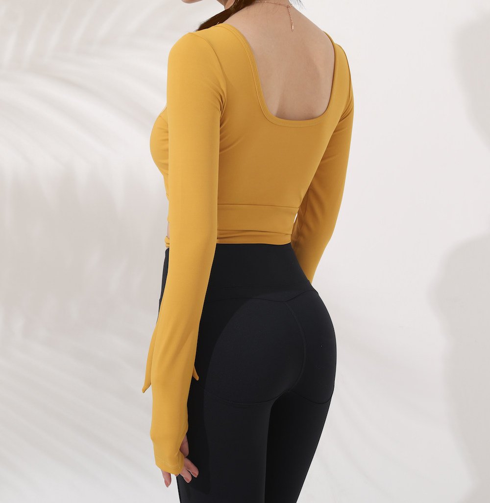 React LUXE Bow Sports Crop - Sunshine Yellow